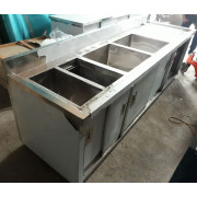 Chậu rửa 2 hố có bàn và hố thoát rác