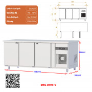 Tủ bàn mát quạt gió 3 cánh BMQ-3MI1876 Tủ bàn mát quạt gió 3 cánh BMQ-3MI1876