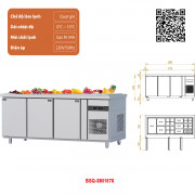 Tủ bàn Salad quạt gió 3 cánh BSQ-3MI1876 Tủ bàn Salad quạt gió 3 cánh BSQ-3MI1876