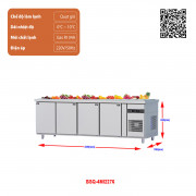 Tủ bàn Salad quạt gió 4 cánh inox BSQ-4MI2276 Tủ bàn Salad quạt gió 4 cánh inox BSQ-4MI2276