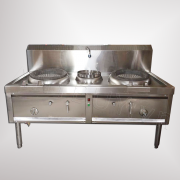 Bếp á đôi 2 họng gang 1 bầu nước 1.5m Bếp á đôi 2 họng gang 1 bầu nước 1.5m