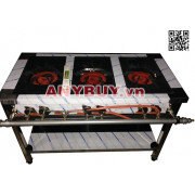 Bếp gas công nghiệp kiểu Hàn Quốc 3 họng to Bếp gas công nghiệp kiểu Hàn Quốc 3 họng to