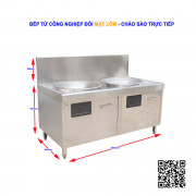 Bếp từ công nghiệp đôi 12KW lõm liền chảo Bếp từ công nghiệp đôi 12KW lõm liền chảo