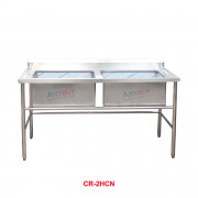 Chậu Rửa Đôi Inox Công Nghiệp CR-2HCN Chậu Rửa Đôi Inox Công Nghiệp CR-2HCN