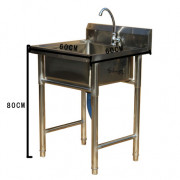 Chậu rửa inox nhà hàng 1 hố 0.6*0.6*0.8m