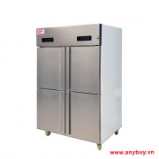 Tủ đông lạnh inox 4 cánh 2 ngăn độc lập Tủ đông lạnh inox 4 cánh 2 ngăn độc lập