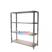 Giá inox phẳng để đồ (Kệ inox công nghiệp 4 tầng KI-4TP)
