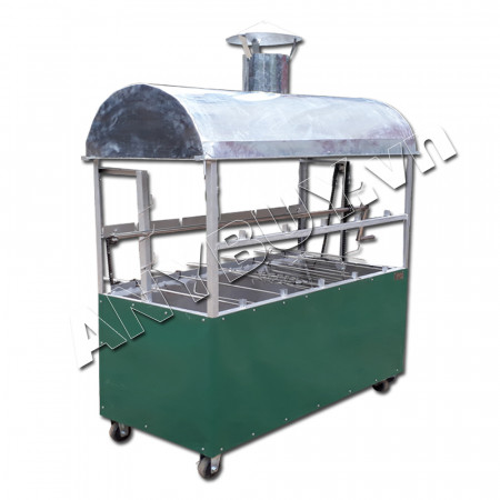 Lò nướng than hoa 2 tầng 10 xiên kết hợp quay lợn