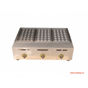 Máy làm bánh nhân bạch tuộc takoyaki 3 bếp dùng gas YE-65.R Máy làm bánh nhân bạch tuộc takoyaki 3 bếp dùng gas YE-65.R