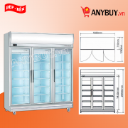 Tủ đông trưng bày Berjaya 3 cánh kính 3D/DF-S-EV Tủ đông trưng bày Berjaya 3 cánh kính 3D/DF-S-EV